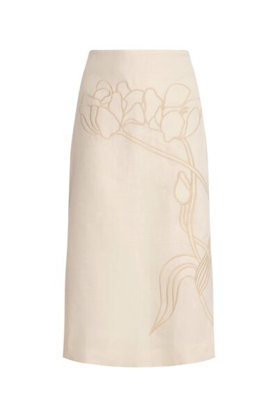 Andres Otalora luxury designer Skit with bold silhouette in linen