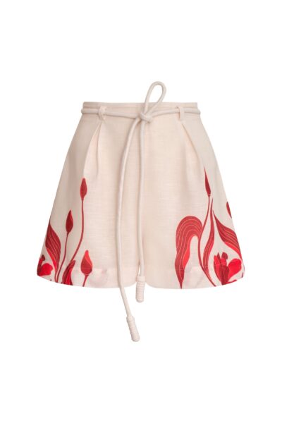 Andres Otalora luxury designer Short with bold silhouette in linen