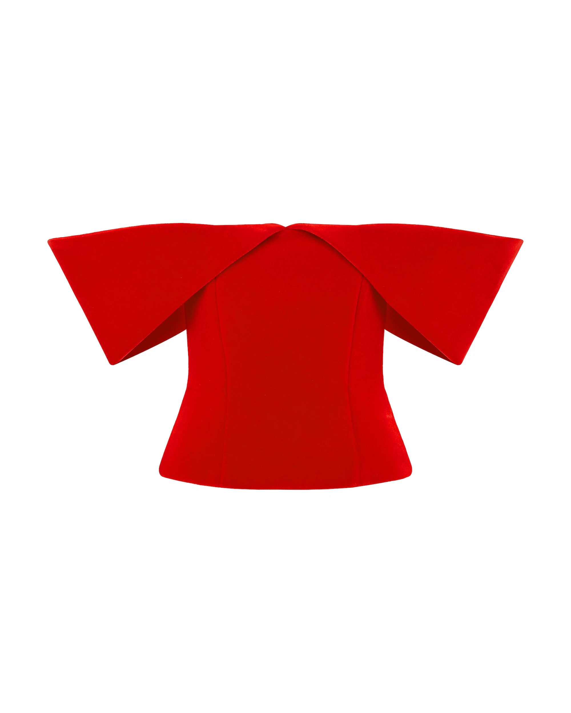 David Koma Off Shoulder Sculptured Corset Top In Red David Koma Off Shoulder Sculptured Corset Top In Red