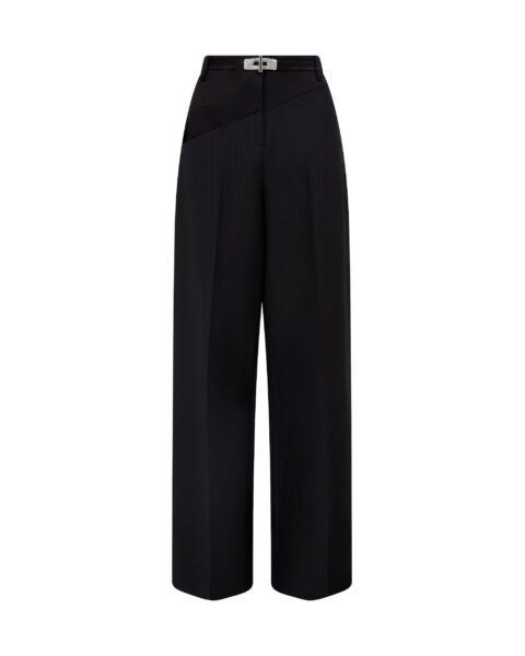 David Koma Tailored Trousers With Crystal Buckle Belt