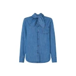 Oroton-Denim-Tie-Neck-Shirt73984_nobg Oroton Tops luxury Clothing from Luxury Handbags Marketplace