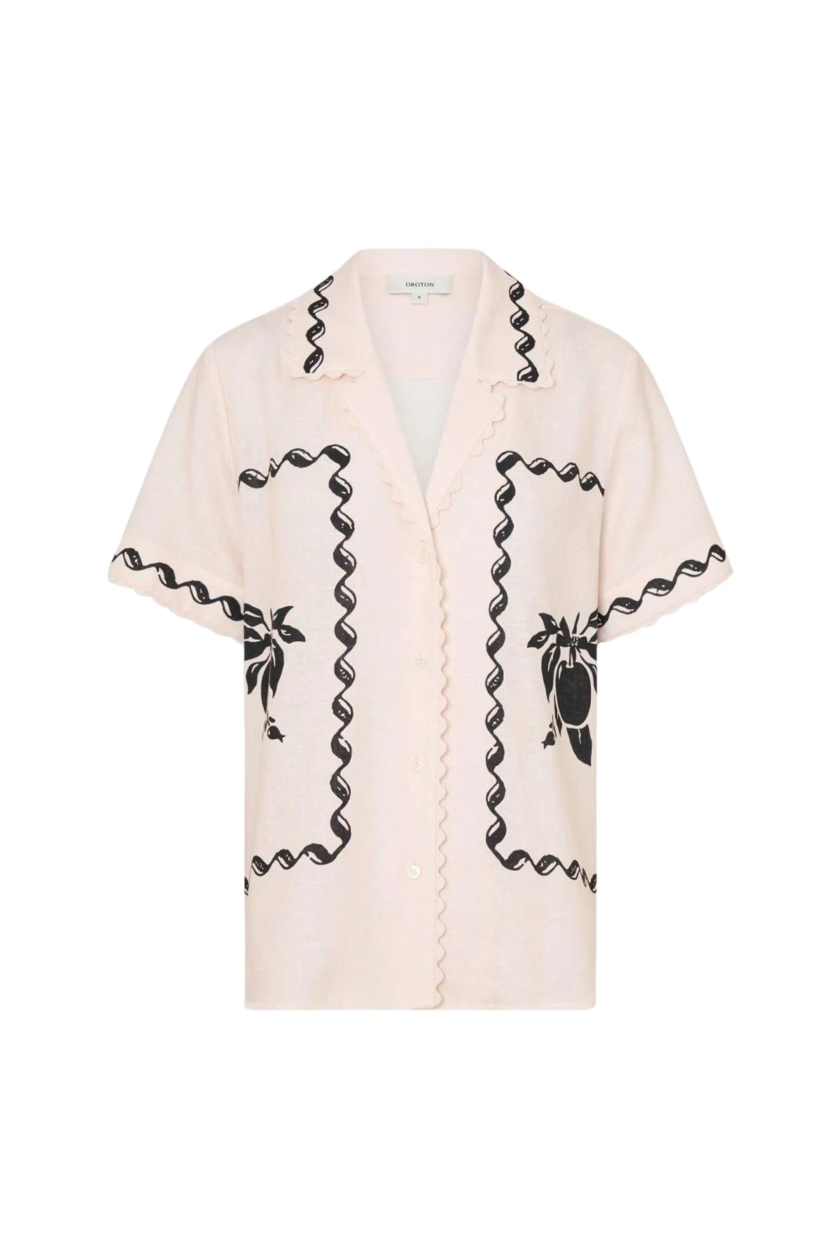 Oroton-Stencil-Print-Camp-Shirt36952_nobg Oroton Tops luxury Clothing from Luxury Handbags Marketplace