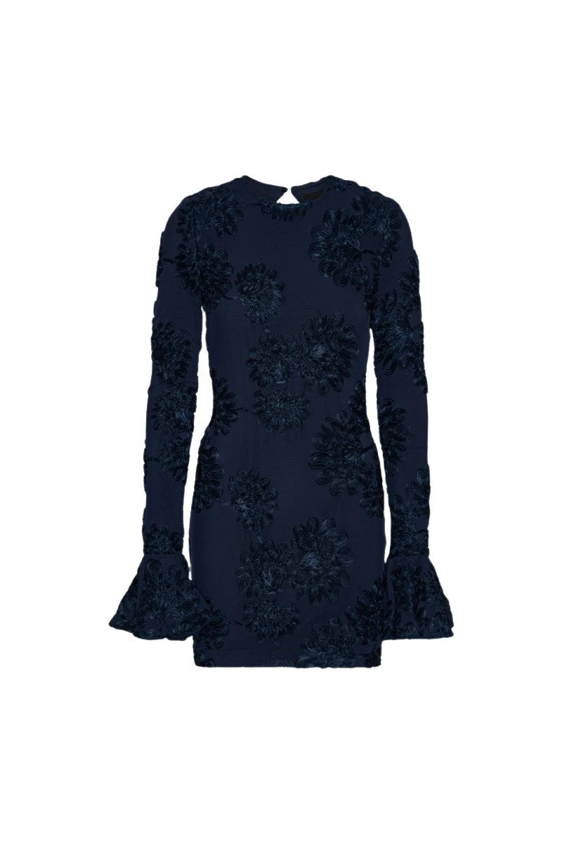 Rotate-Birger-Christensen-3D-Mesh-Mini-Dress-Dark-Blue-dress-coveti-2025-849506_nobg Rotate Blue Dress luxury Clothing from Luxury Handbags Marketplace