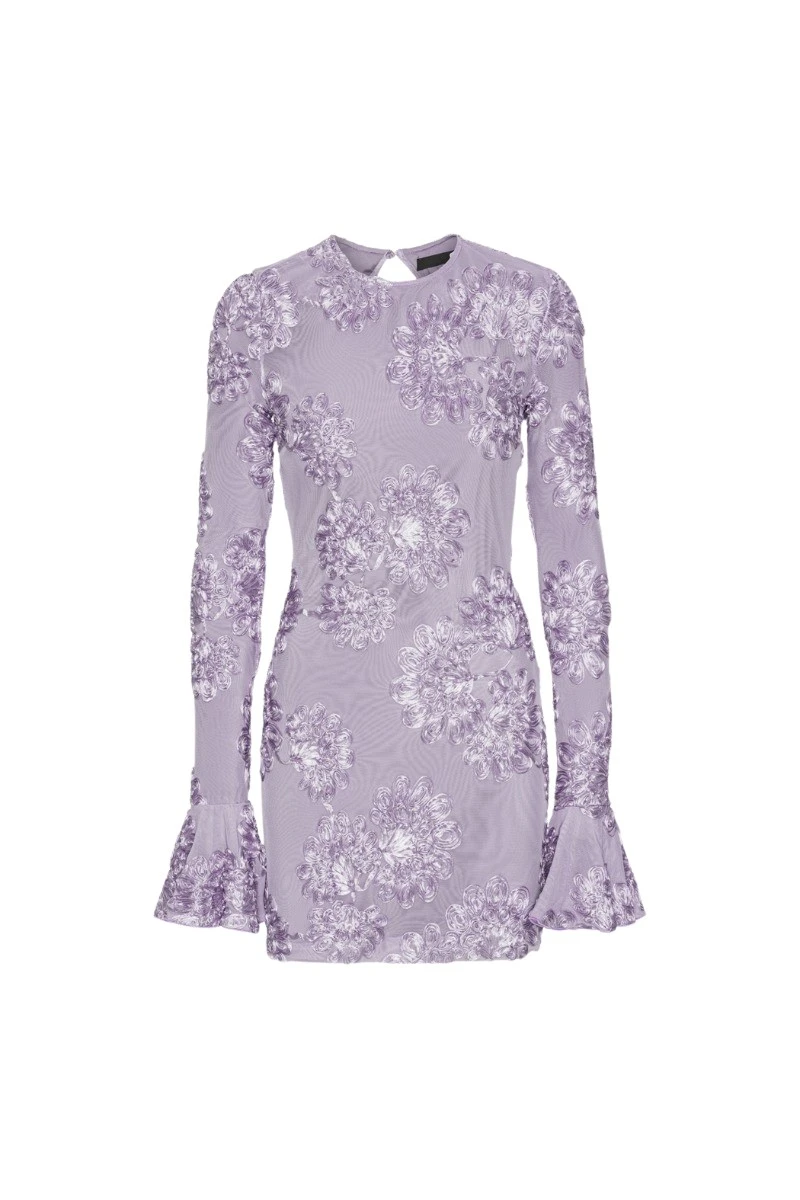 Rotate-Birger-Christensen-3D-Mesh-Mini-Dress-Purple-dress-coveti-2025-838180_nobg Rotate Purple Dress luxury Clothing from Luxury Handbags Marketplace