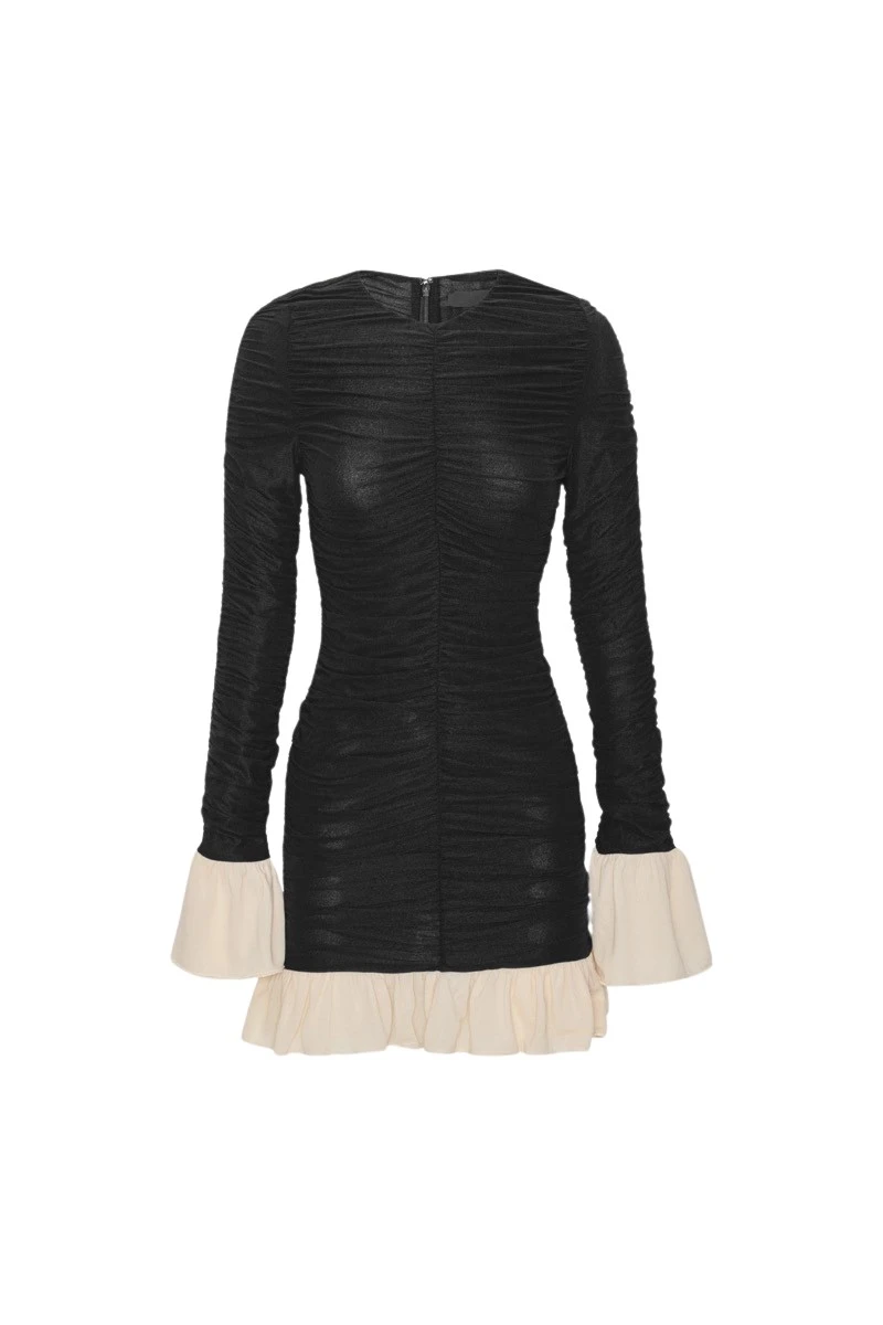 Rotate-Birger-Christensen-Mini-Ruched-Ls-Dress-Black-dress-coveti-2025-841876_nobg Rotate Black Dress luxury Clothing from Luxury Handbags Marketplace