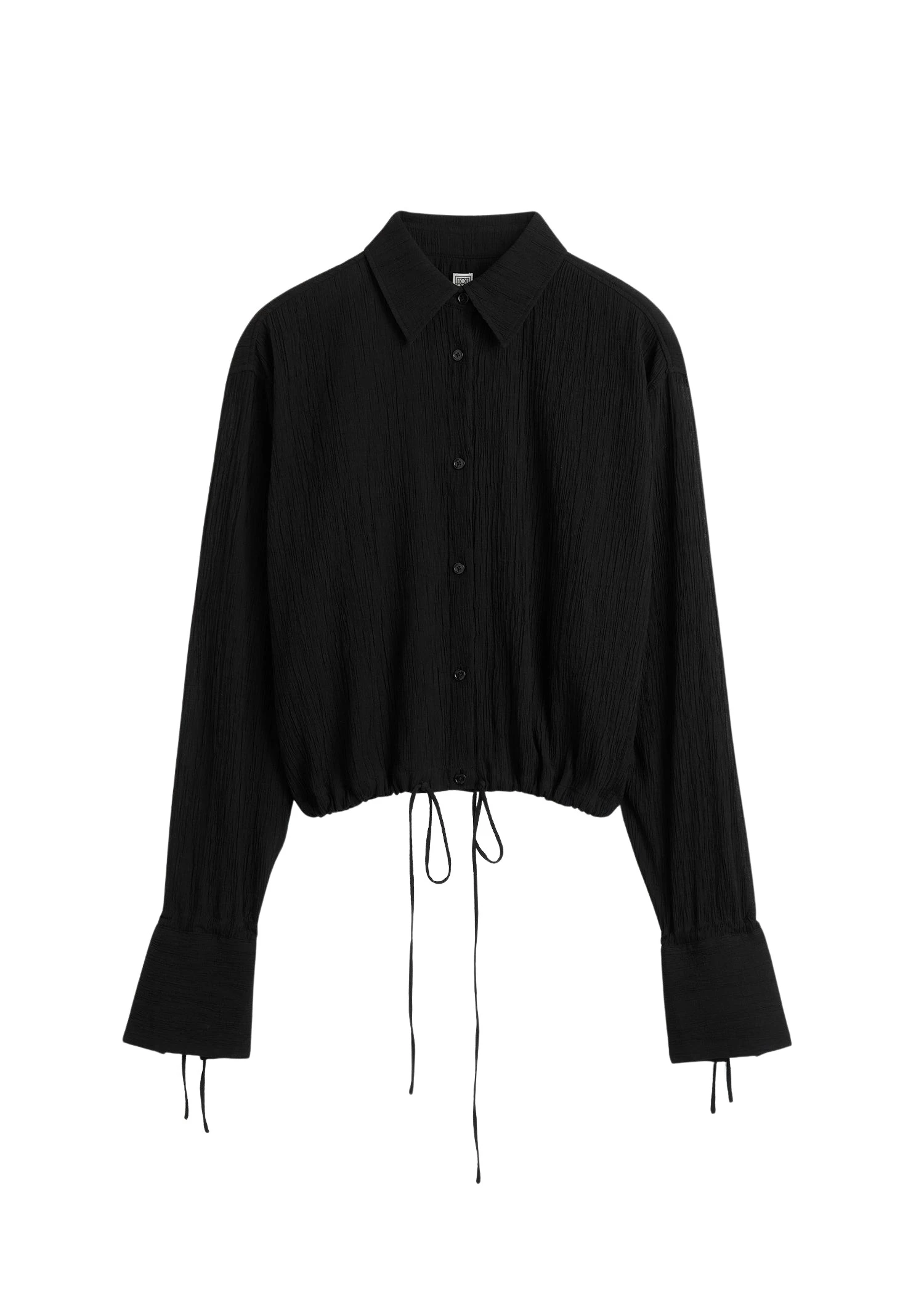 Toteme-Drawstring-shirt-black59658_nobg Toteme Top luxury Clothing from Luxury Handbags Marketplace