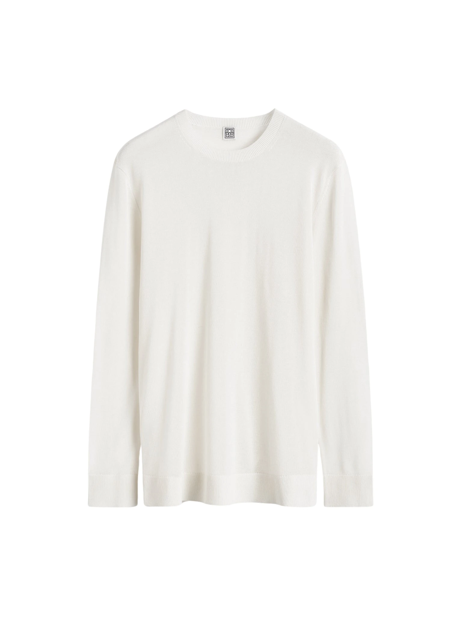 Toteme-Long-sleeve-tee-knit-white98108_nobg Toteme toteme sweater luxury Clothing from Luxury Handbags Marketplace