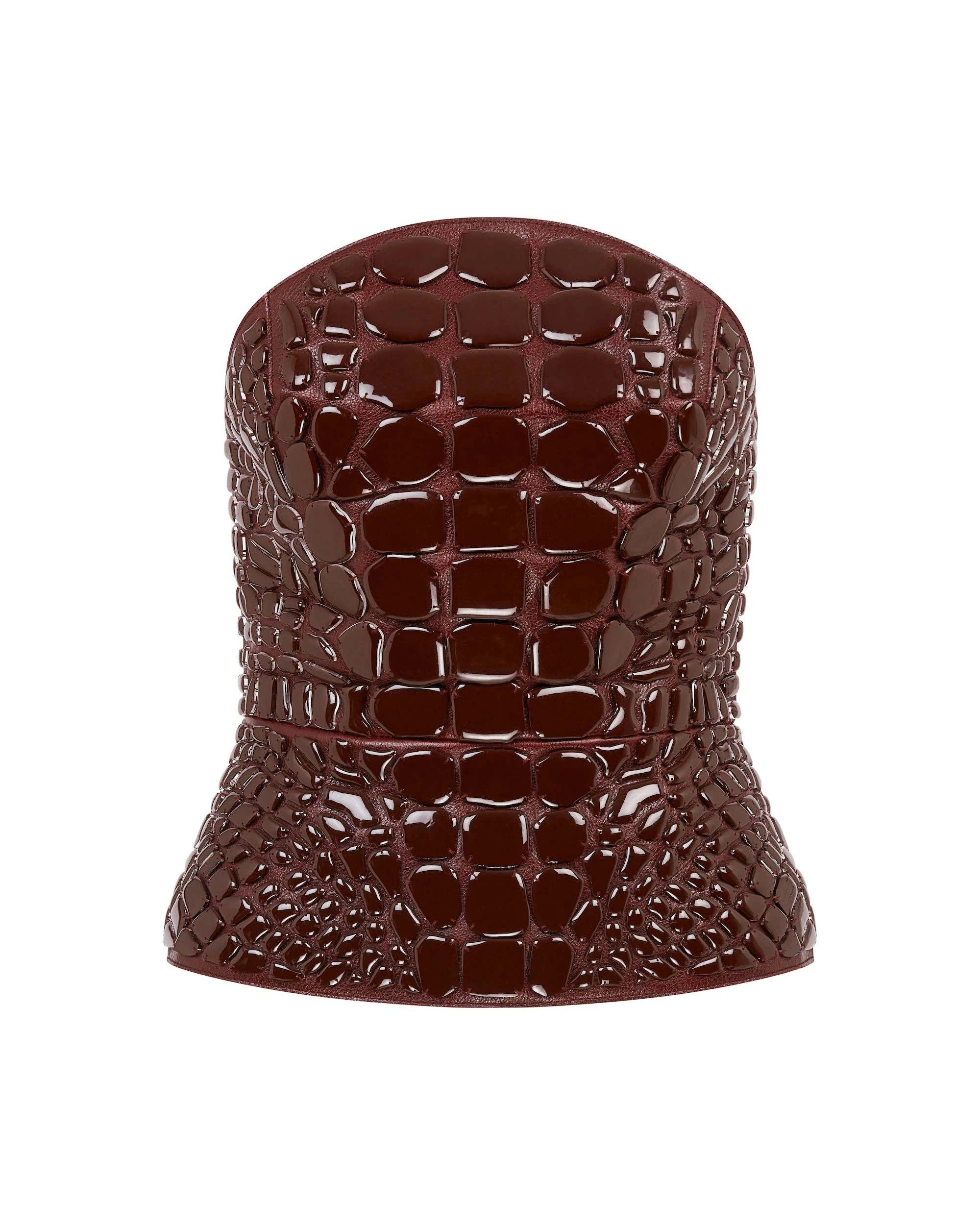 David Koma Croc Enamel Embroidery Leather Top David Koma Croc Enamel Embroidery Leather Top