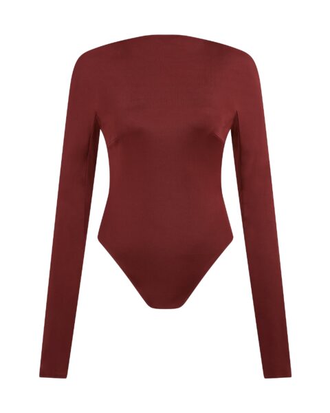 David Koma Open Back Bodysuit In Burgundy