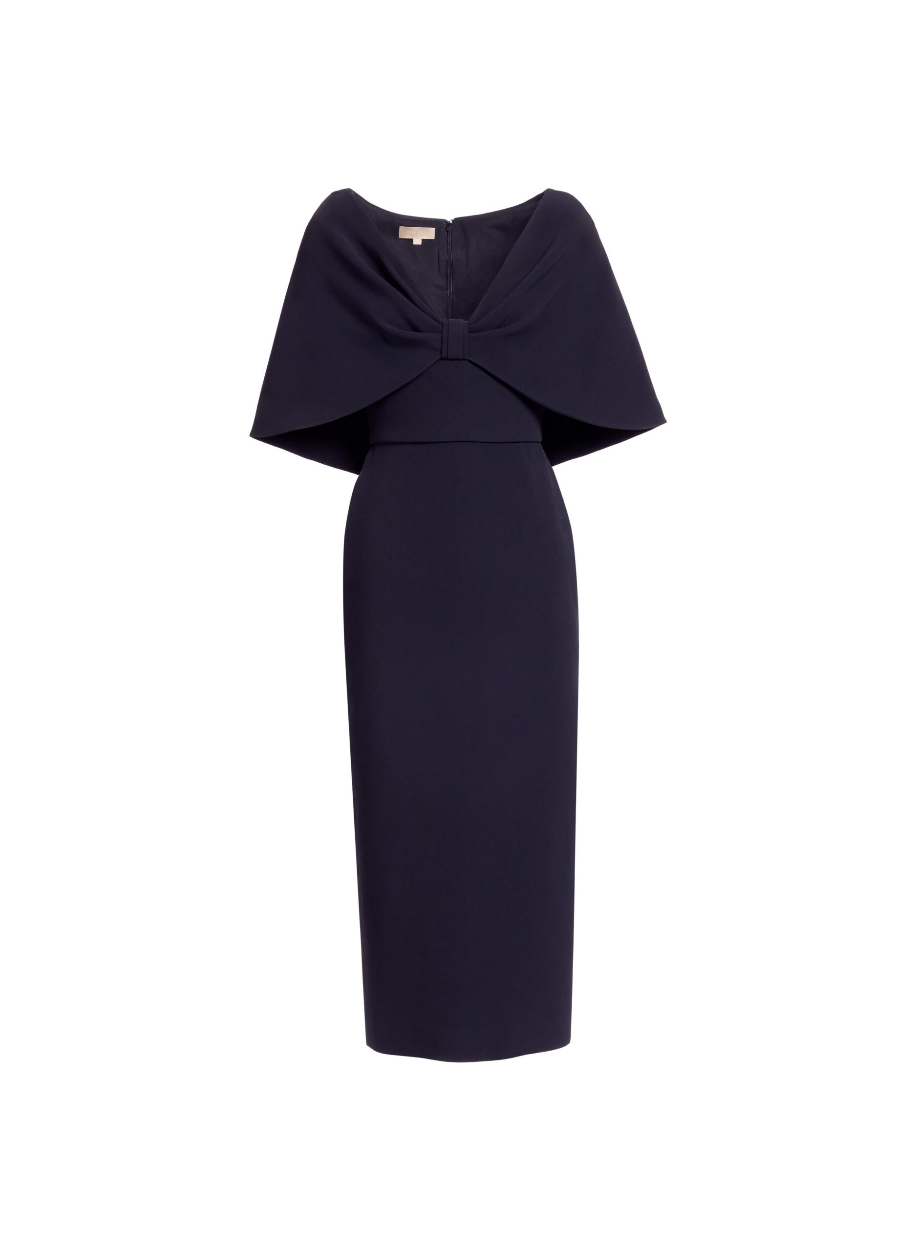 Elie Saab Cady Midi Dress Elie Saab Cady Midi Dress in Black featuring Cape Effect Sleeves – Luxury Designer Fashion at Luxury Shoes .
