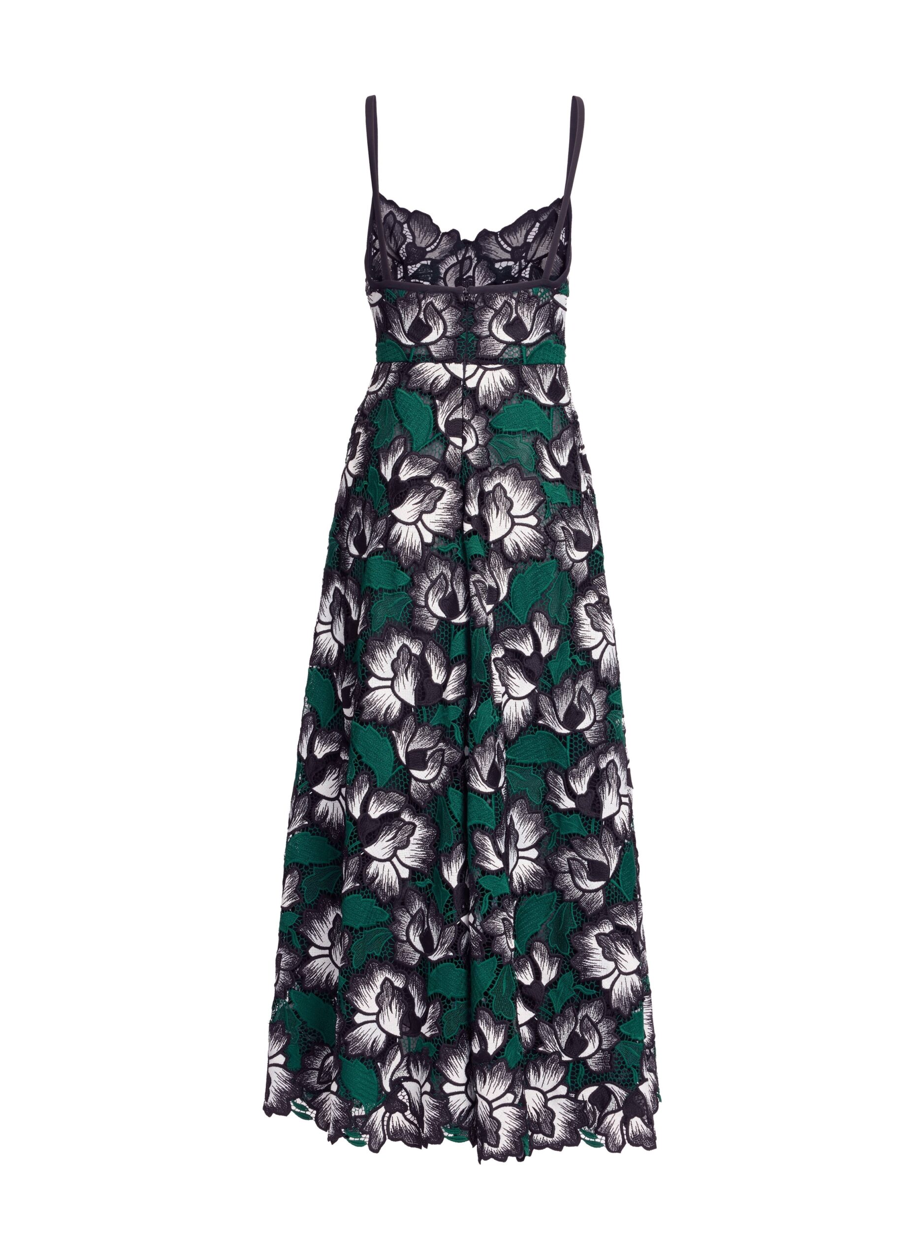 Elie Saab Macramé Midi Dress Elie Saab Macramé Midi Dress in Multicolour featuring Scalloped Neckline – Luxury Designer Fashion at Luxury Shoes .