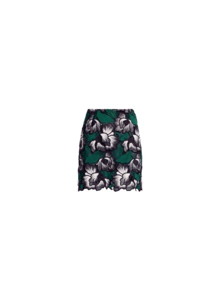 Elie Saab Macramé Short Skirt in Multicolour featuring Straight Skirt – Luxury Designer Fashion at Luxury Shoes .