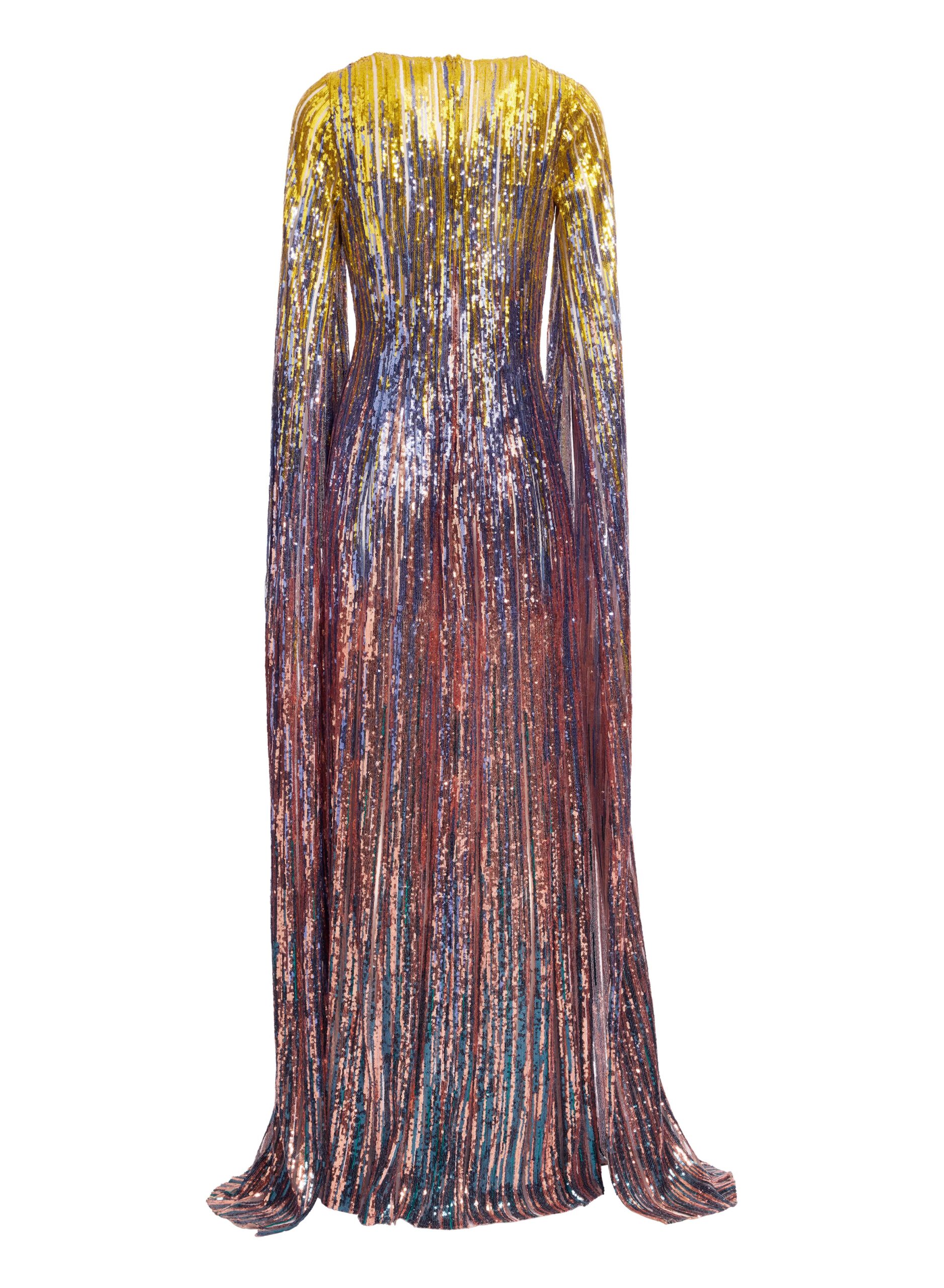 Elie Saab Multicolor Sequin Long Dress Elie Saab Multicolor Sequin Long Dress in Multicolour featuring Gradient-Effect Sequin Embroidery – Luxury Designer Fashion at Luxury Shoes .