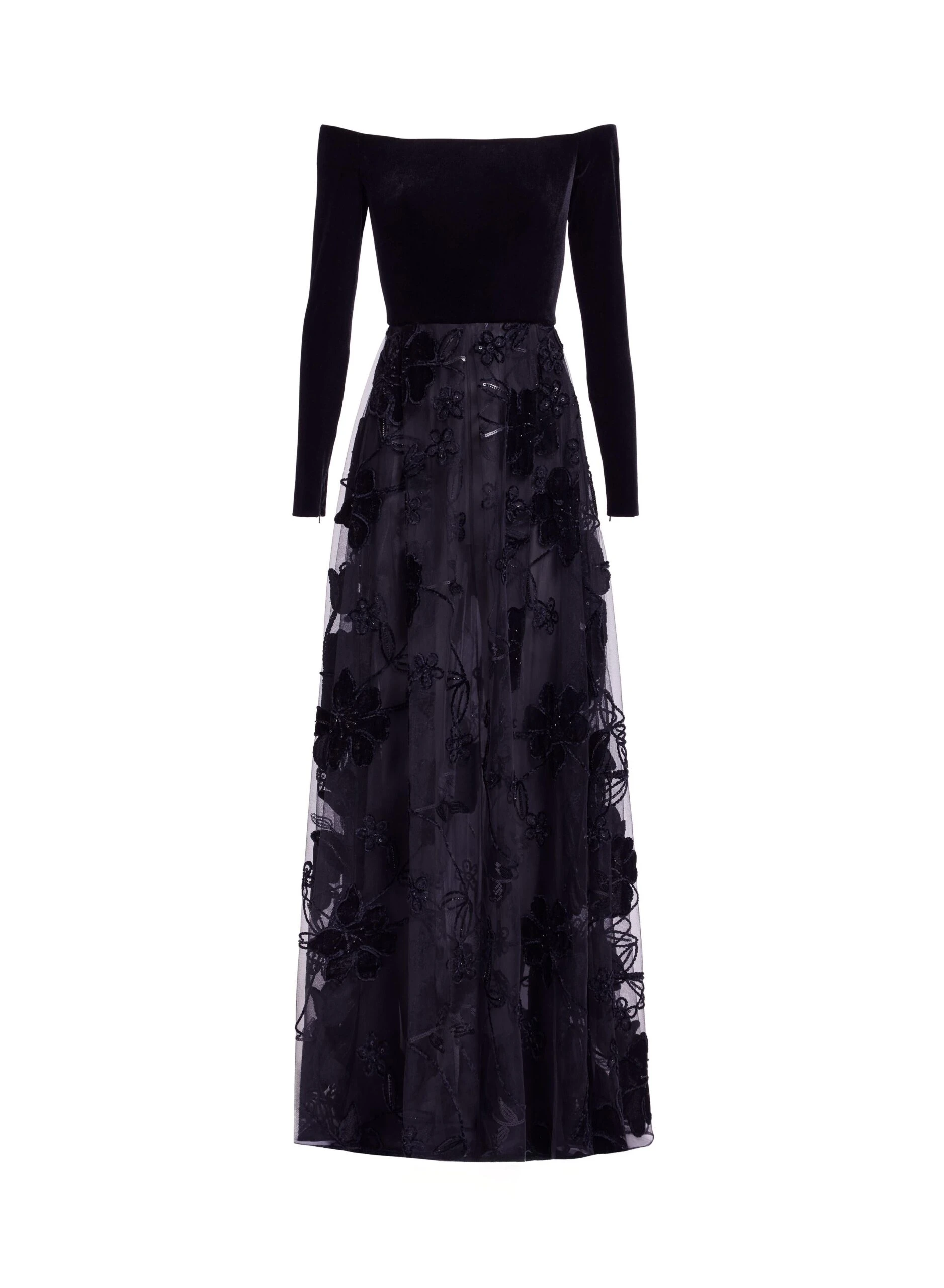 Elie Saab Off-The-Shoulder Velvet Embroidred Dress Elie Saab Off-The-Shoulder Velvet Embroidred Dress in Black featuring Off-The-Shoulder – Luxury Designer Fashion at Luxury Shoes .