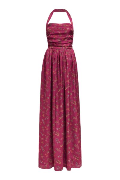 Markarian gown with romantic neckline and structured silhouette