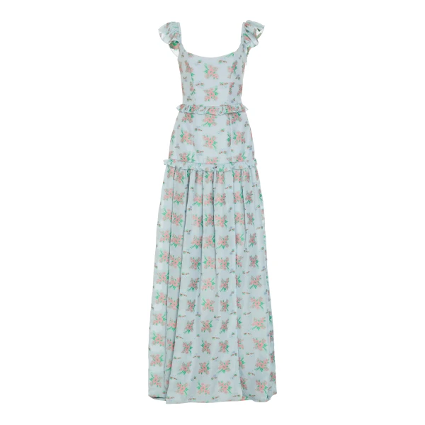 Markarian gown with romantic neckline and structured silhouette