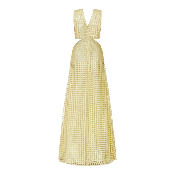 Markarian gowns with romantic neckline and structured silhouette