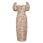 Markarian gown with romantic neckline and structured silhouette