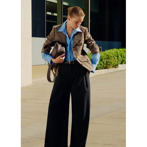 Me + Em Curved Hem Straight Shirt – luxury British Blue in Me and Em exclusively at Luxury Shoes 