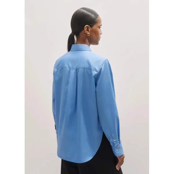 Me and Em Curved Hem Straight Shirt – luxury British Blue in Me and Em exclusively at Luxury Shoes 