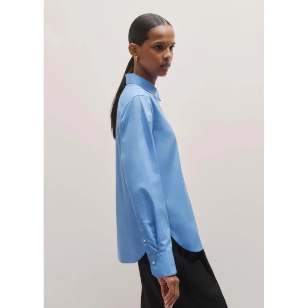 Me + Em Curved Hem Straight Shirt – luxury British Blue in Me and Em exclusively at Luxury Shoes 