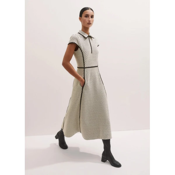 Me + Em Jacquard Fit And Flare Midi Dress – luxury British Multicolour in Me and Em exclusively at Luxury Shoes 