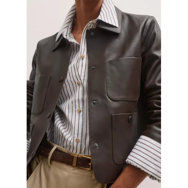 Me + Em Patch Pocket Jacket – luxury British Brown in Me and Em exclusively at Luxury Shoes 