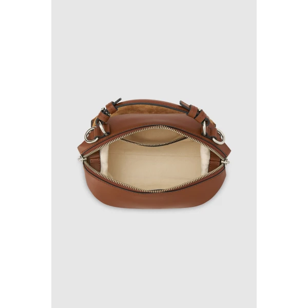 Internal product shot of the Oroton MICA BOWLER SUEDE in TEAK and Premium suede leather for Women