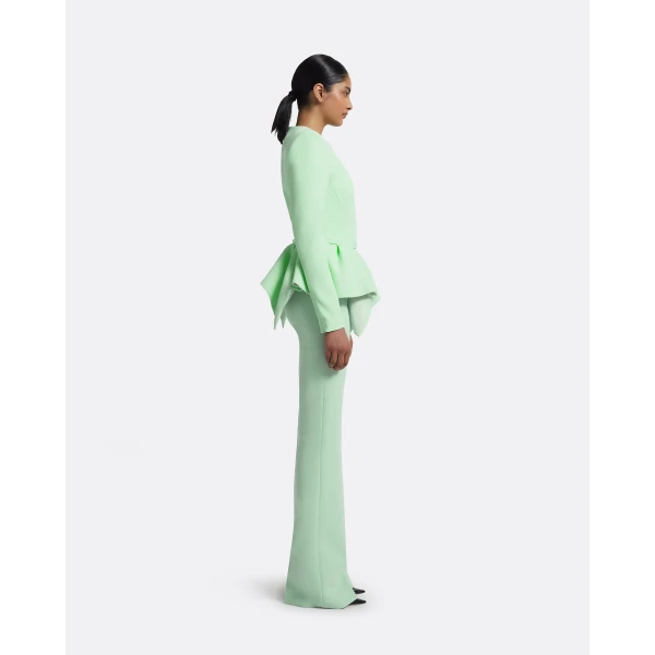 Alexa Trousers In Brook Green by Safiyaa ‚Äì luxury pants in Green available at Luxury Shoes 