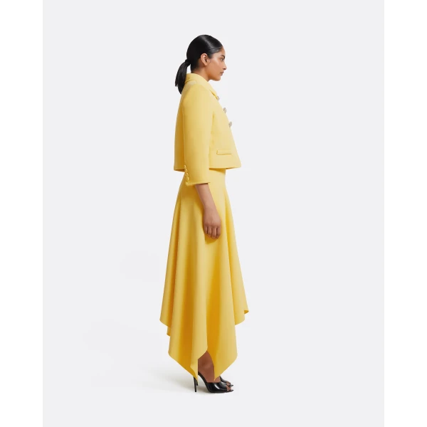 Arata Jacket In Aspen Gold With Crystal by Safiyaa ‚Äì luxury jackets in Gold available at Luxury Shoes 