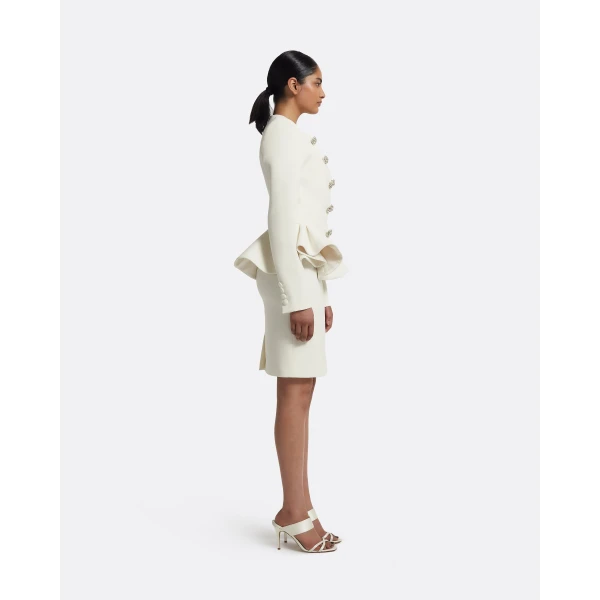 Ayaka Skirt In Ivory by Safiyaa ‚Äì luxury skirts in Ivory available at Luxury Shoes 