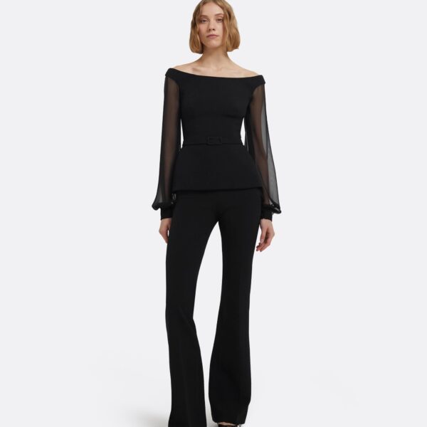 Breena Top In Black by Safiyaa ‚Äì luxury tops in Black available at Luxury Shoes 