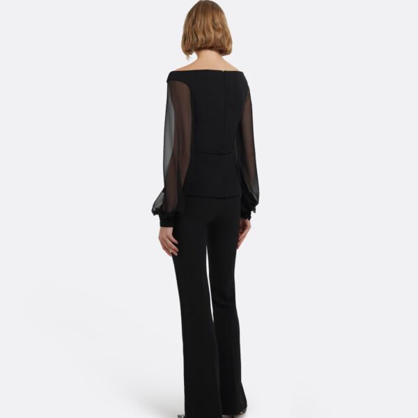 Breena Top In Black by Safiyaa ‚Äì luxury tops in Black available at Luxury Shoes 