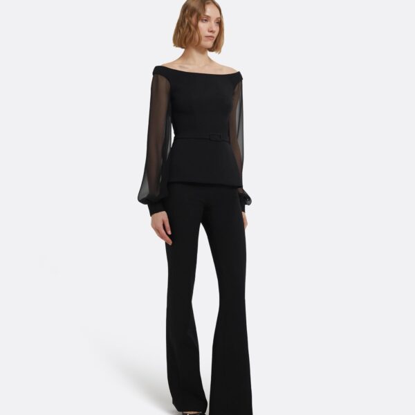 Breena Top In Black by Safiyaa ‚Äì luxury tops in Black available at Luxury Shoes 