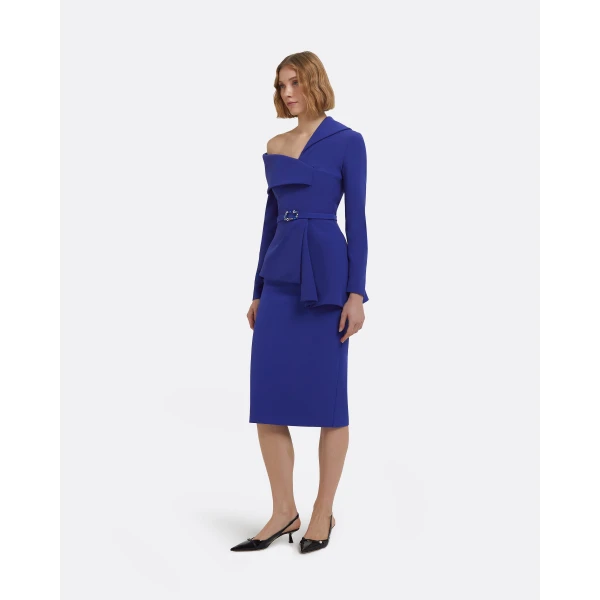 Hokoku Skiathos Blue Skirt by Safiyaa ‚Äì luxury skirts in Blue available at Luxury Shoes 