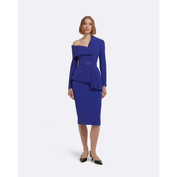 Hokoku Skiathos Blue Skirt by Safiyaa ‚Äì luxury skirts in Blue available at Luxury Shoes 