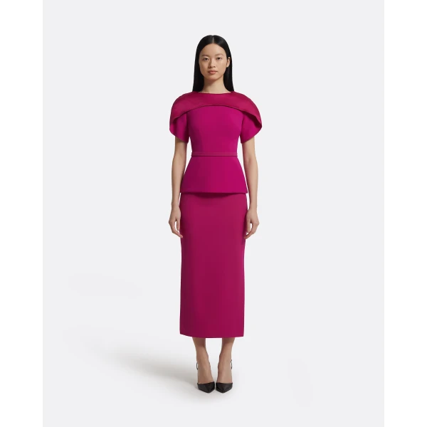 Kyoto Skirt In Fuchsia by Safiyaa ‚Äì luxury skirts in Pink available at Luxury Shoes 