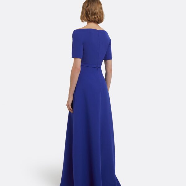 Lydia Long Dress In Skiathos Blue by Safiyaa ‚Äì luxury dresses in Blue available at Luxury Shoes 