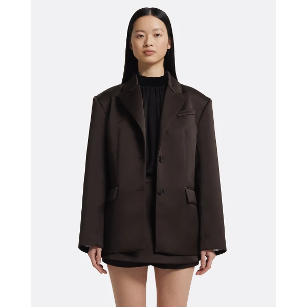 Maurissa Jacket In Peat Brown by Safiyaa ‚Äì luxury jackets in Brown available at Luxury Shoes 
