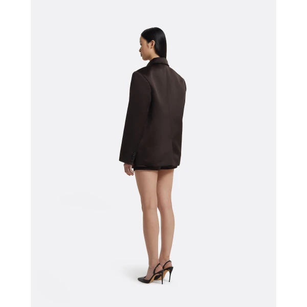 Maurissa Jacket In Peat Brown by Safiyaa ‚Äì luxury jackets in Brown available at Luxury Shoes 