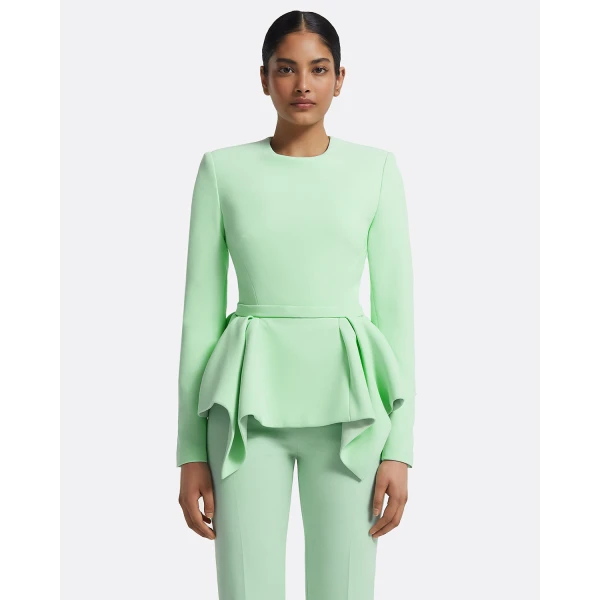 Midori Top In Brook Green by Safiyaa ‚Äì luxury tops in Green available at Luxury Shoes 
