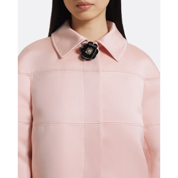 Mirai Jackets In Lotus Bloom With Black Pearl by Safiyaa ‚Äì luxury jackets in Pink available at Luxury Shoes 