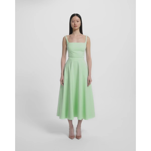Miwa Skirt In Brook Green by Safiyaa ‚Äì luxury skirts in Green available at Luxury Shoes 