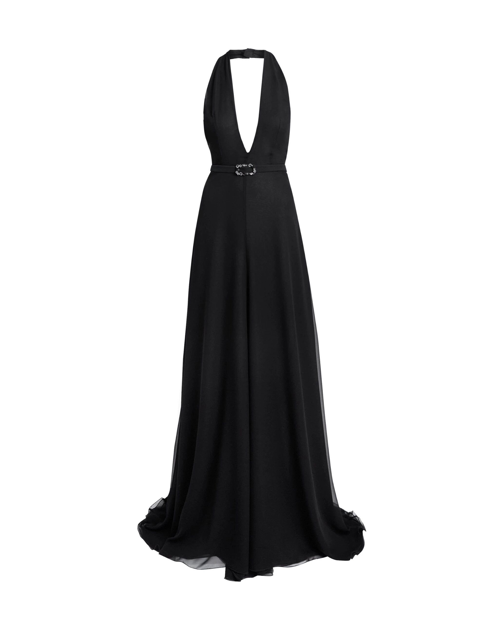 Safiyaa-Morgana-Long-Dress-In-Black-With-Embellished-Belt-Coveti-5-scaled15285_nobg Safiyaa Dresses luxury Clothing from Luxury Handbags Marketplace