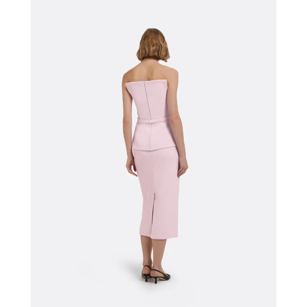 Pomona Midi Skirt In Lilac Snow by Safiyaa ‚Äì luxury skirts in Pink available at Luxury Shoes 