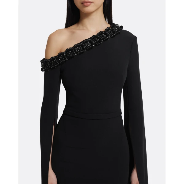 Rinna Long Dress In Black by Safiyaa ‚Äì luxury dresses in Black available at Luxury Shoes 