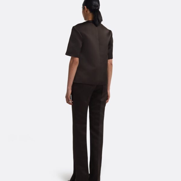 Sayuri Top In Peat Brown by Safiyaa ‚Äì luxury tops in Brown available at Luxury Shoes 
