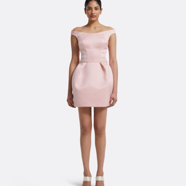Senka Short Dress & Hanabi Harness In Lotus Bloom by Safiyaa ‚Äì luxury dresses in Pink available at Luxury Shoes 