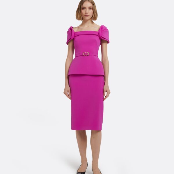 Thalia Top In Pompeii With Embellished Belt by Safiyaa ‚Äì luxury tops in Pink available at Luxury Shoes 
