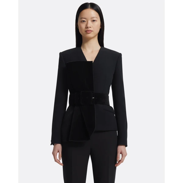 Yukari Jacket In Black by Safiyaa ‚Äì luxury jackets in Black available at Luxury Shoes 